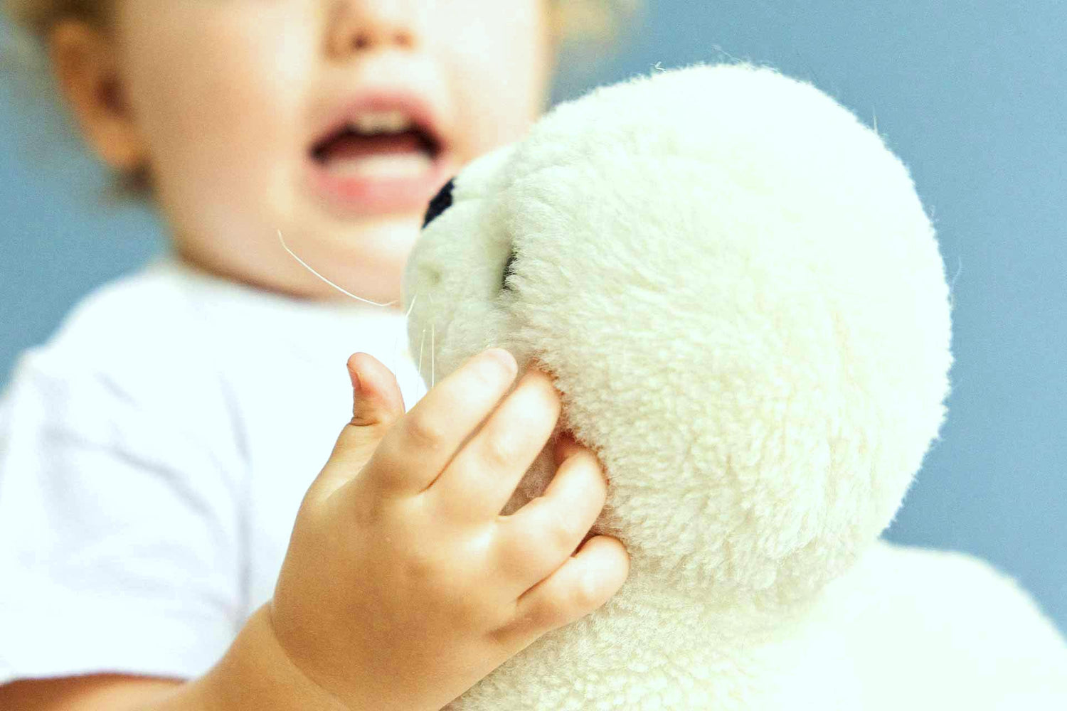 Kleinkind hält Kuscheltier – Sinnbild für besondere Sensibilität in frühen Lebensjahren.