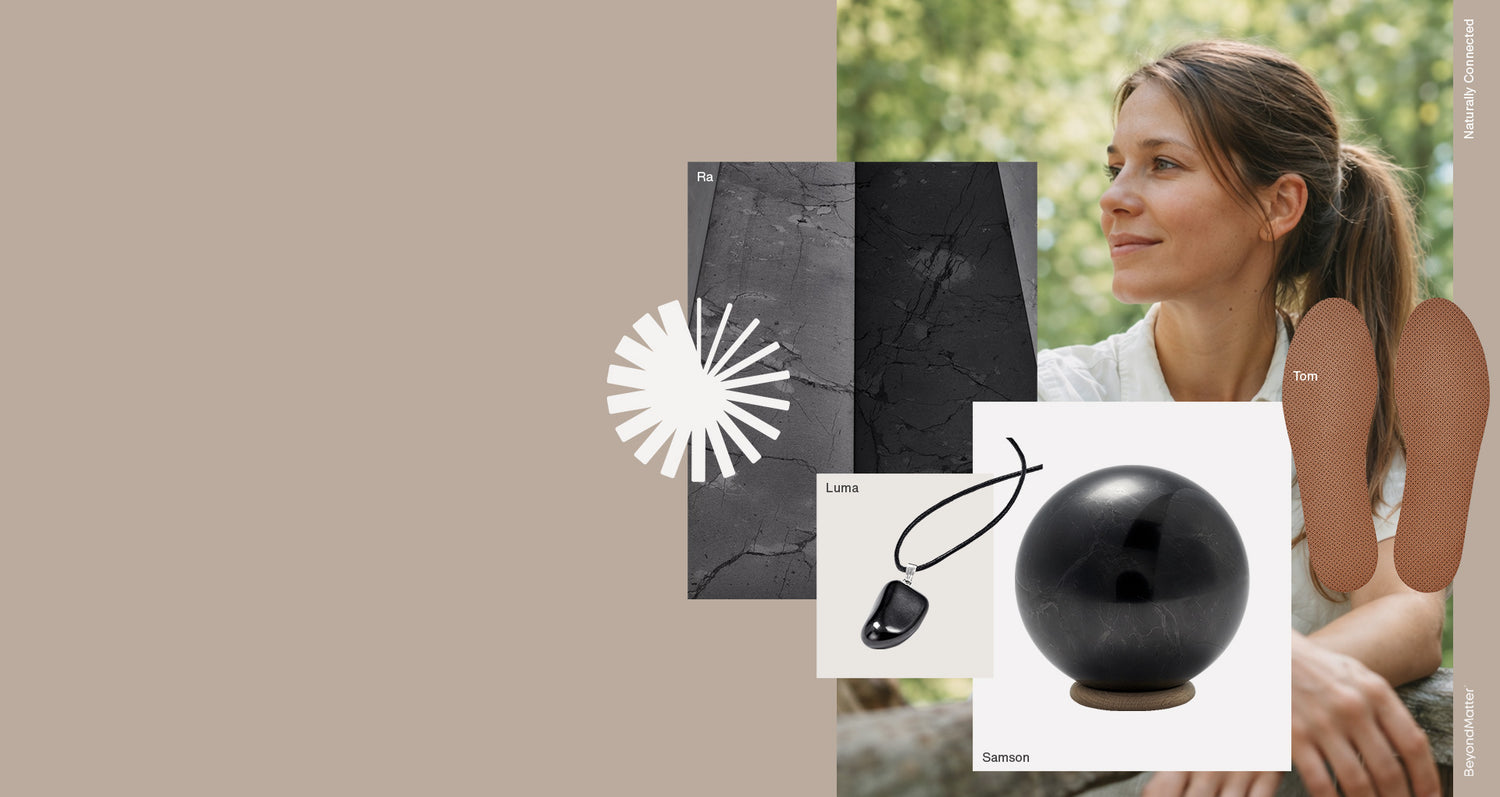 Exklusive Rabattaktion: 4 Bestseller - 1 Preisvorteil: Anhänger Luma, Einlegesohlen Tom, Kugel Samson und Pyramide Ra. Nur bis Sonntag, den 15. März.